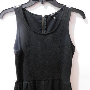 Black Jersey Lace Patterned Dress